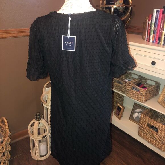Black Dotted Swiss Dress NWT - Picture 3 of 8
